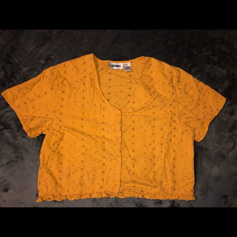 💍vintage gitano eyelet blouse shirt top
